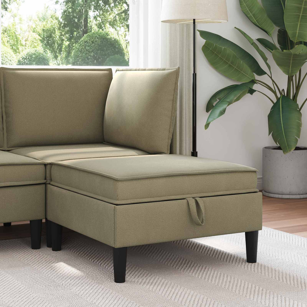 Vidaxl sofa kruk met opslag kaki fluweel