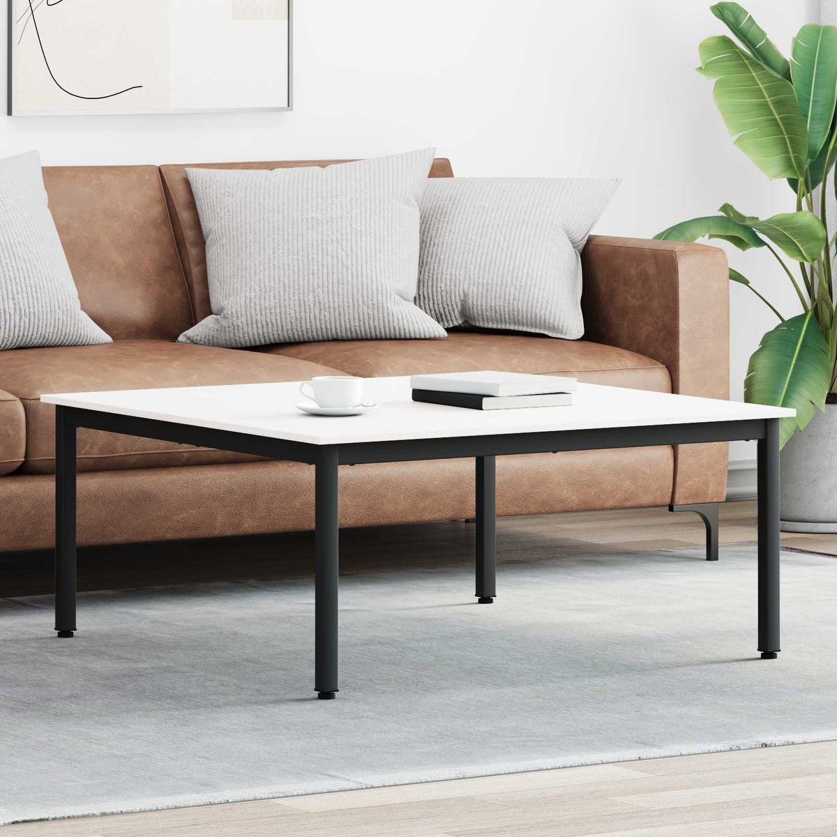 Vidaxl salontafel wit 100 x 100 x 45 cm massief grenenhout