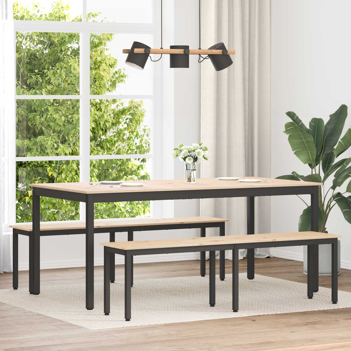 Vidaxl bank naturel 160 x 35 x 45 cm massief grenenhout