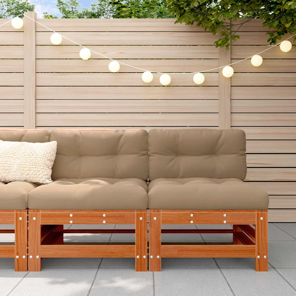 Vidaxl tuin midden sofa massief grenenhout wasbruin