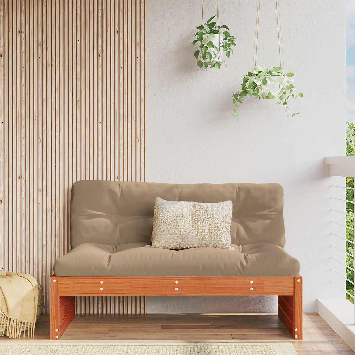 Vidaxl tuin midden sofa massief grenenhout wasbruin