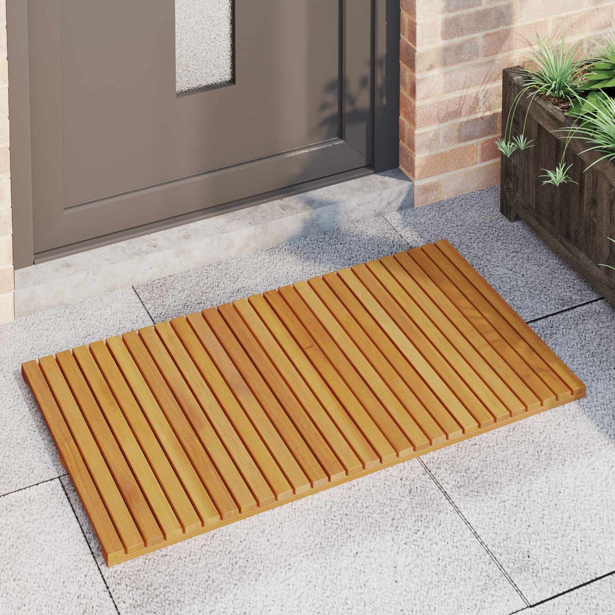 Vidaxl badmat naturel 100 x 55 cm massief acaciahout