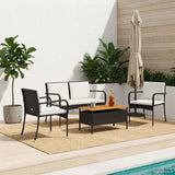 Vidaxl tuinset zwart poly rattan