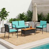 Vidaxl tuinset zwart poly rattan