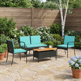 Vidaxl tuinset zwart poly rattan