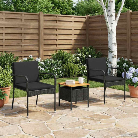 Vidaxl tuinset zwart poly rattan