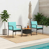 Vidaxl tuinset zwart poly rattan