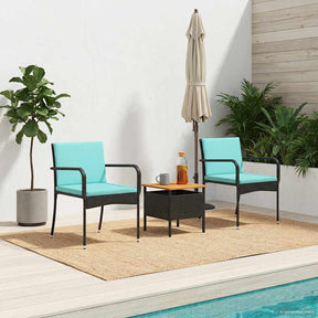 Vidaxl tuinset zwart poly rattan