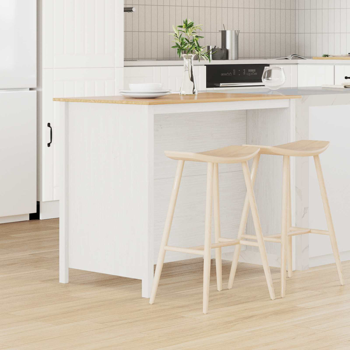 Vidaxl keuken eilanden hill wit 112 x 66 x 90 cm massief grenenhout