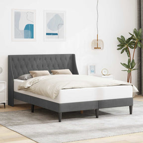 Vidaxl bedframe met hoofdeinde donkergrijs 137 x 190 cm fluweel