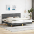 Vidaxl bedframe met hoofdeinde donkergrijs 180 x 200 cm stof