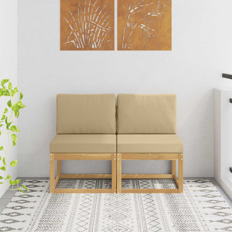 Vidaxl 2 stuk buiten midden sofa massief acaciahout wit