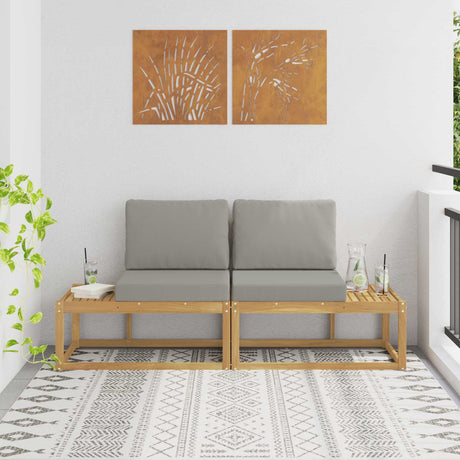 Vidaxl buiten eind sofa met kussen 2 stuk wit massief acaciahout
