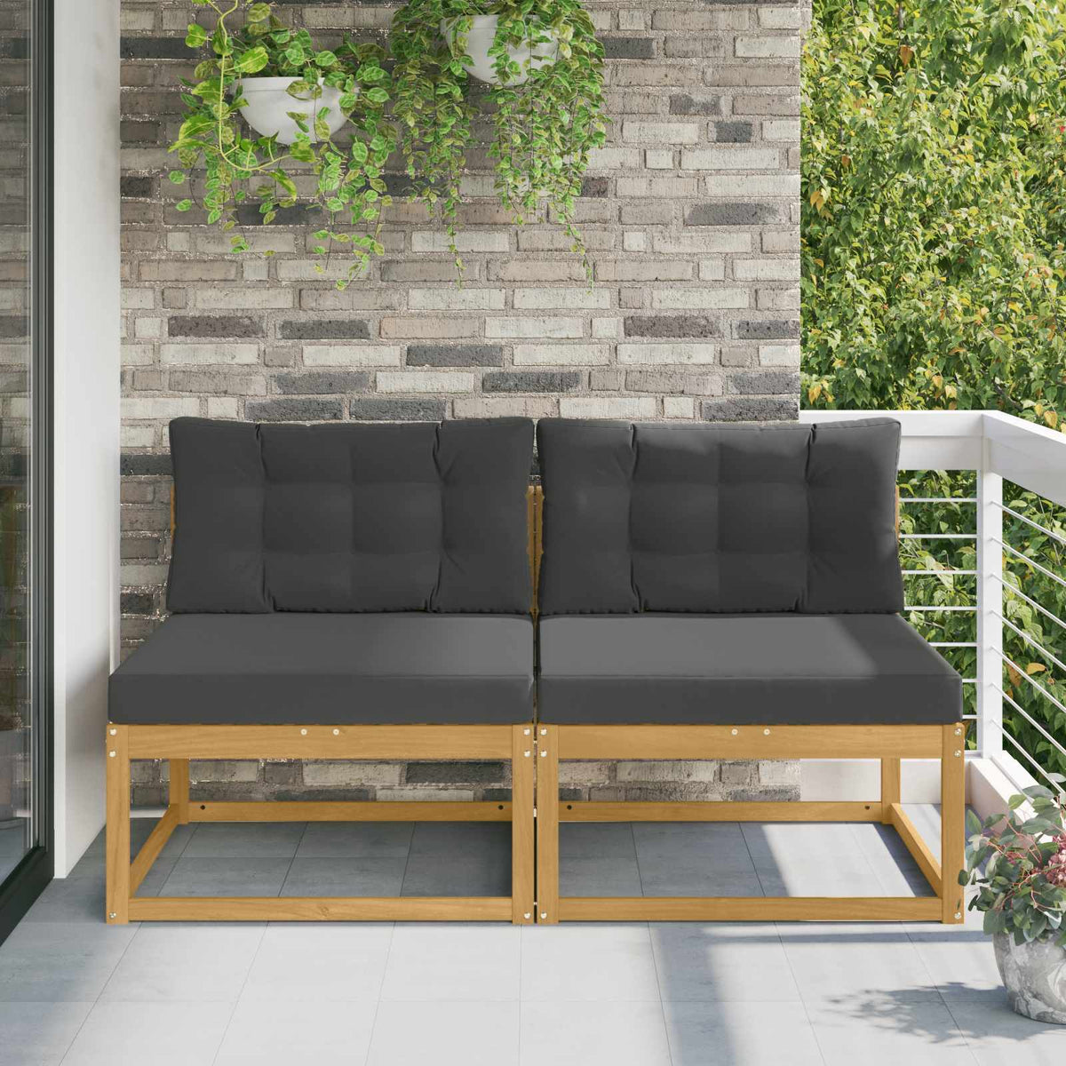 Vidaxl 2 stuk buiten midden sofa polyester wit