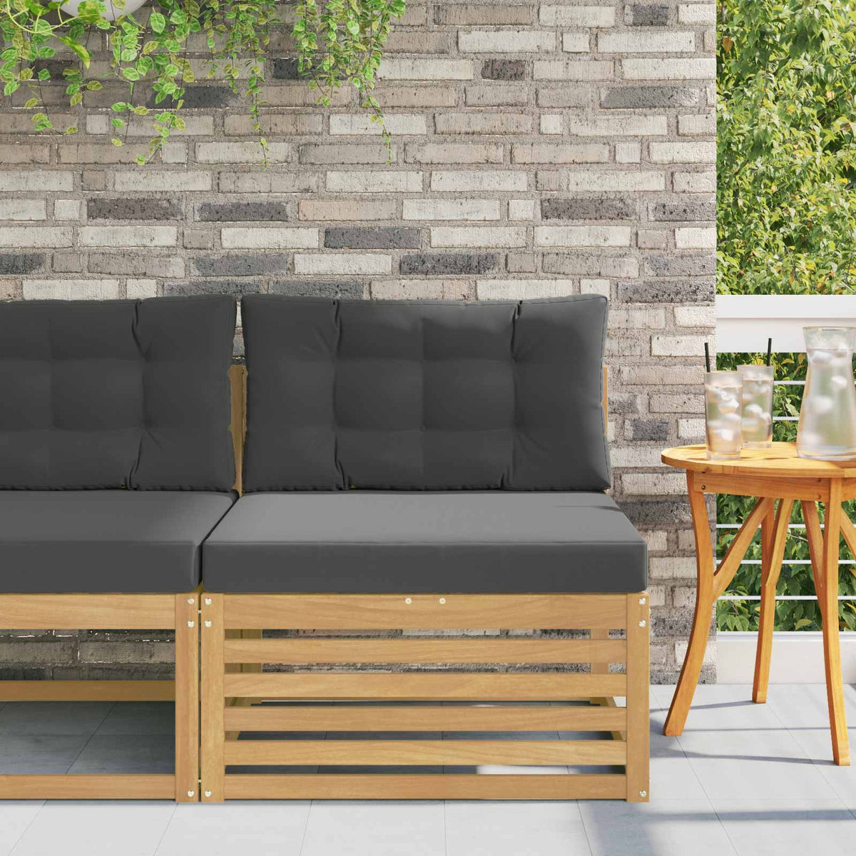 Vidaxl buiten midden sofa massief acaciahout wit