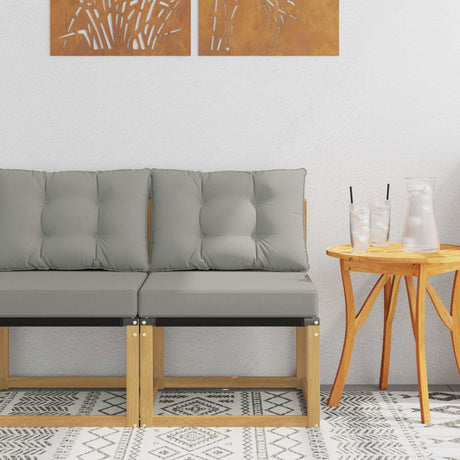 Vidaxl buiten midden sofa massief acaciahout en textilene stof wit