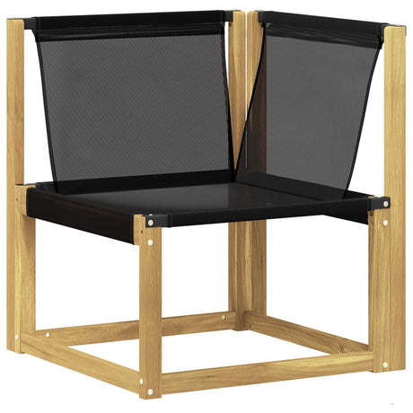 Vidaxl buiten hoek sofa massief acaciahout en textilene stof wit