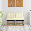 Vidaxl 2 st buiten midden sofa massief acaciahout en textilene stof