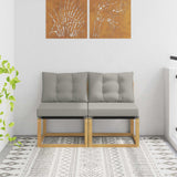 Vidaxl 2 st buiten midden sofa massief acaciahout en textilene stof