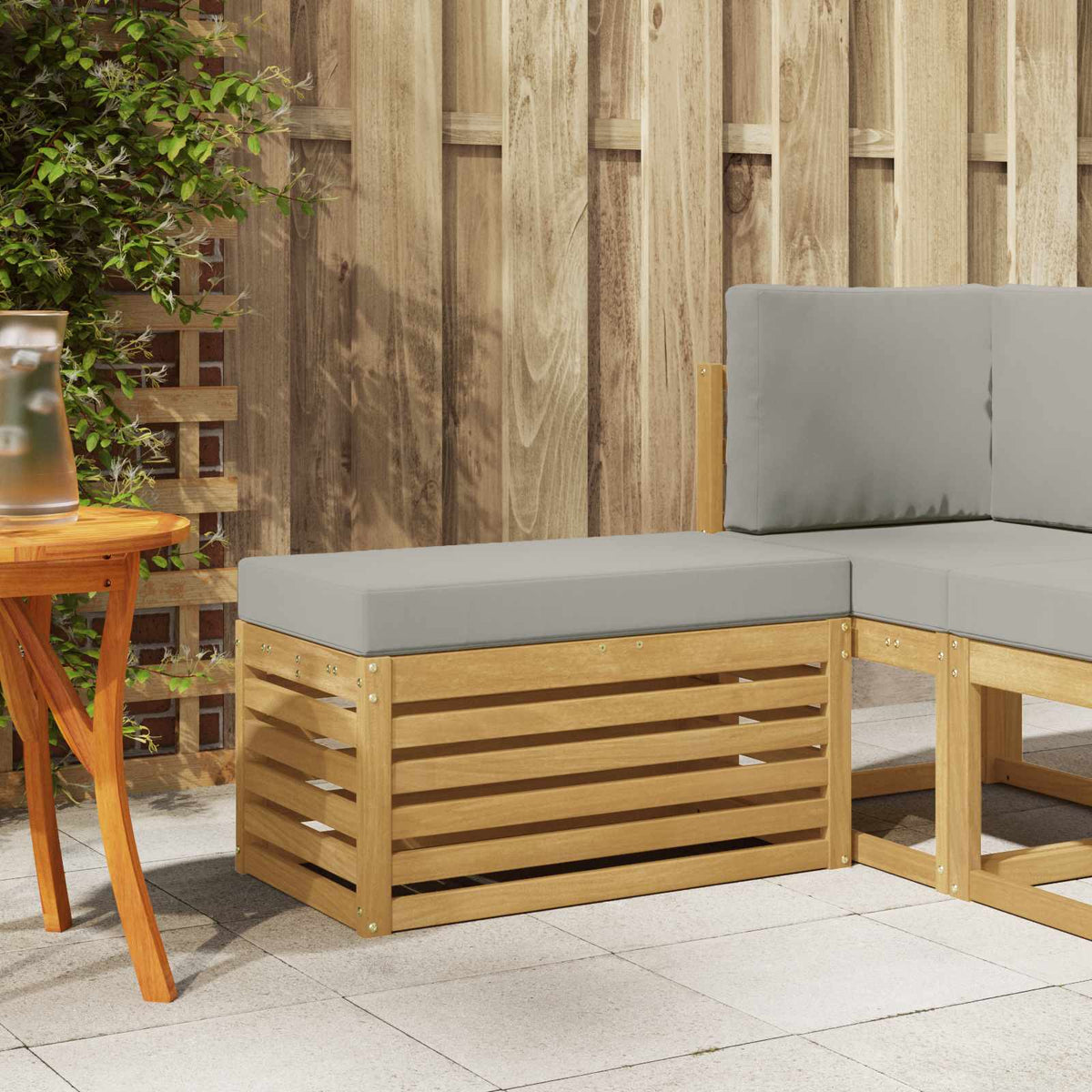 Vidaxl buitenstoolbank massief acaciahout wit