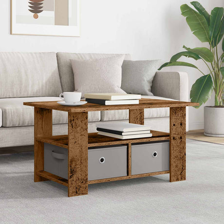 Vidaxl salontafel oudhout 77 x 55 x 42 cm bewerkt hout