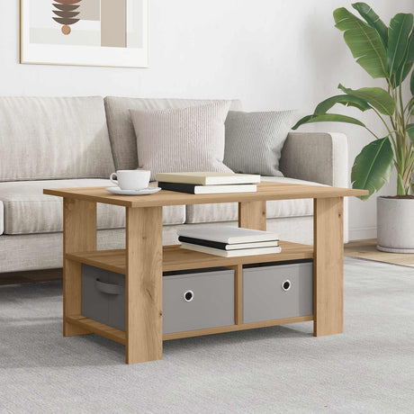 Vidaxl salontafel artisan eiken 77 x 55 x 42 cm bewerkt hout