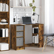 Vidaxl bureau gerookt eiken 100 x 40 x 75 cm bewerkt hout