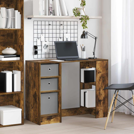 Vidaxl bureau gerookt eiken 100 x 40 x 75 cm bewerkt hout