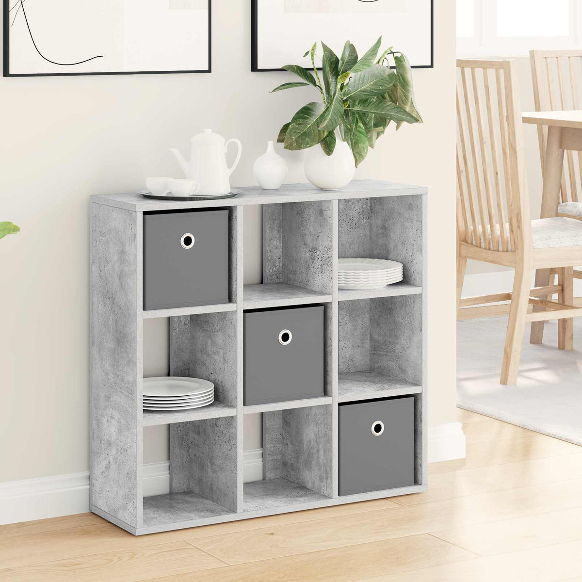Vidaxl dressoir beton grijs 73,5 x 24 x 69,5 cm