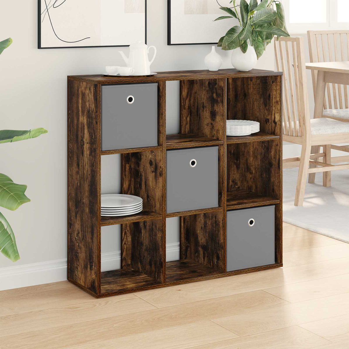 Vidaxl dressoir gerookt eiken 88,5 x 29 x 84,5 cm