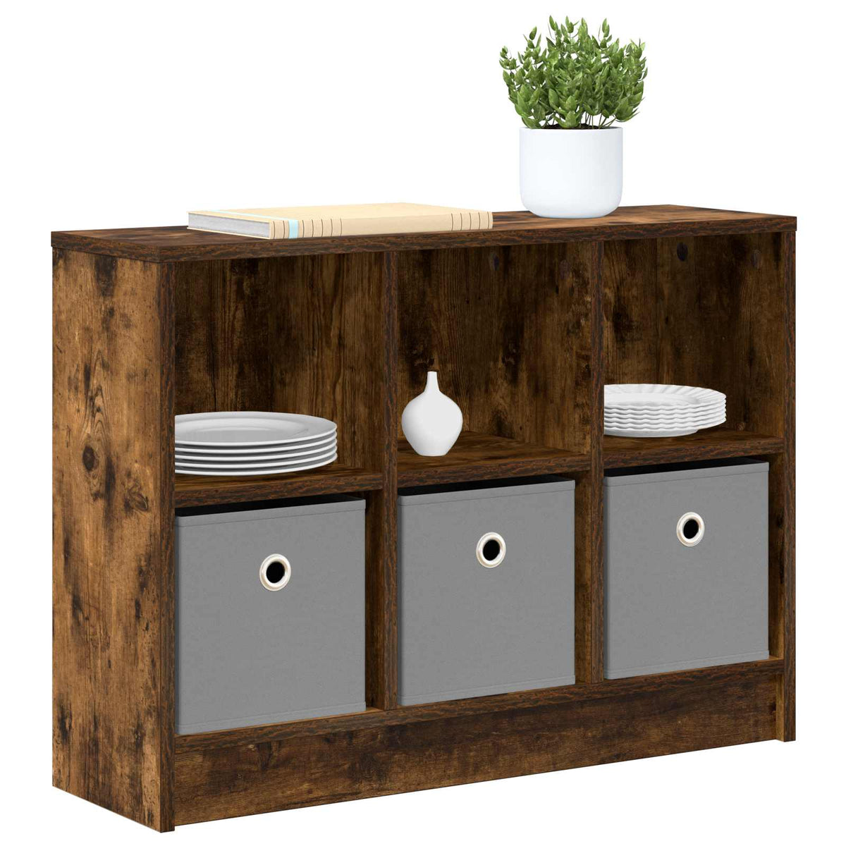 Vidaxl dressoir gerookt eiken 73,5 x 22,5 x 53,5 cm