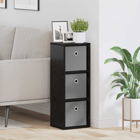 Vidaxl dressoir met lade zwart eiken 25,5 x 22 x 69,5 cm