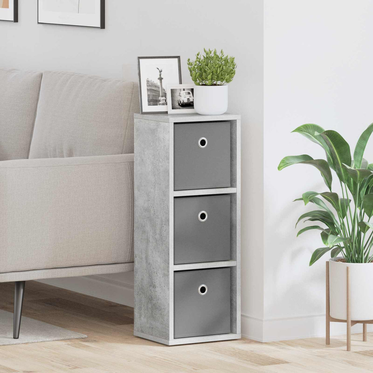 Vidaxl dressoir met lade beton grijs 25,5 x 22 x 69,5 cm