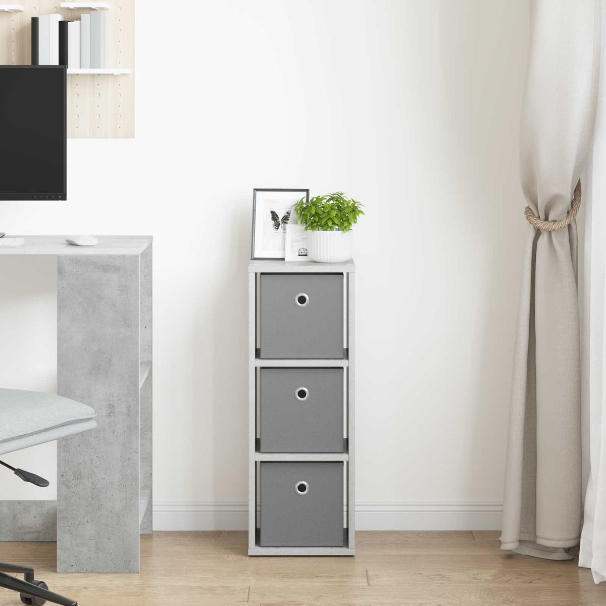 Vidaxl dressoir met lade beton grijs 25,5 x 22 x 69,5 cm
