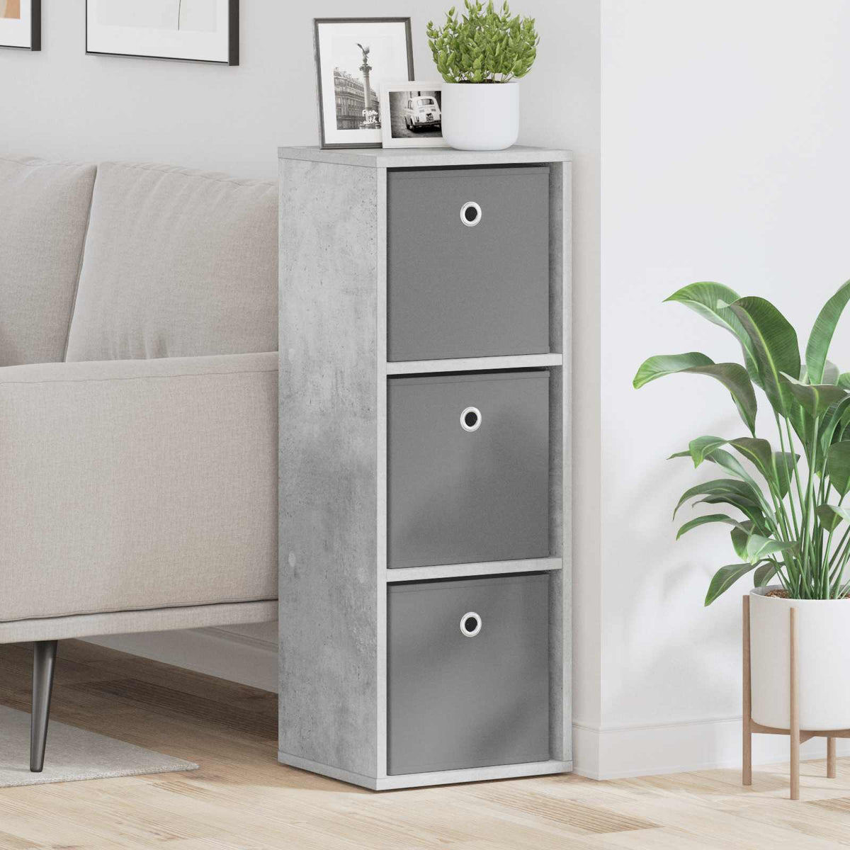 Vidaxl dressoir met lade beton grijs 30,5 x 27 x 84,5 cm