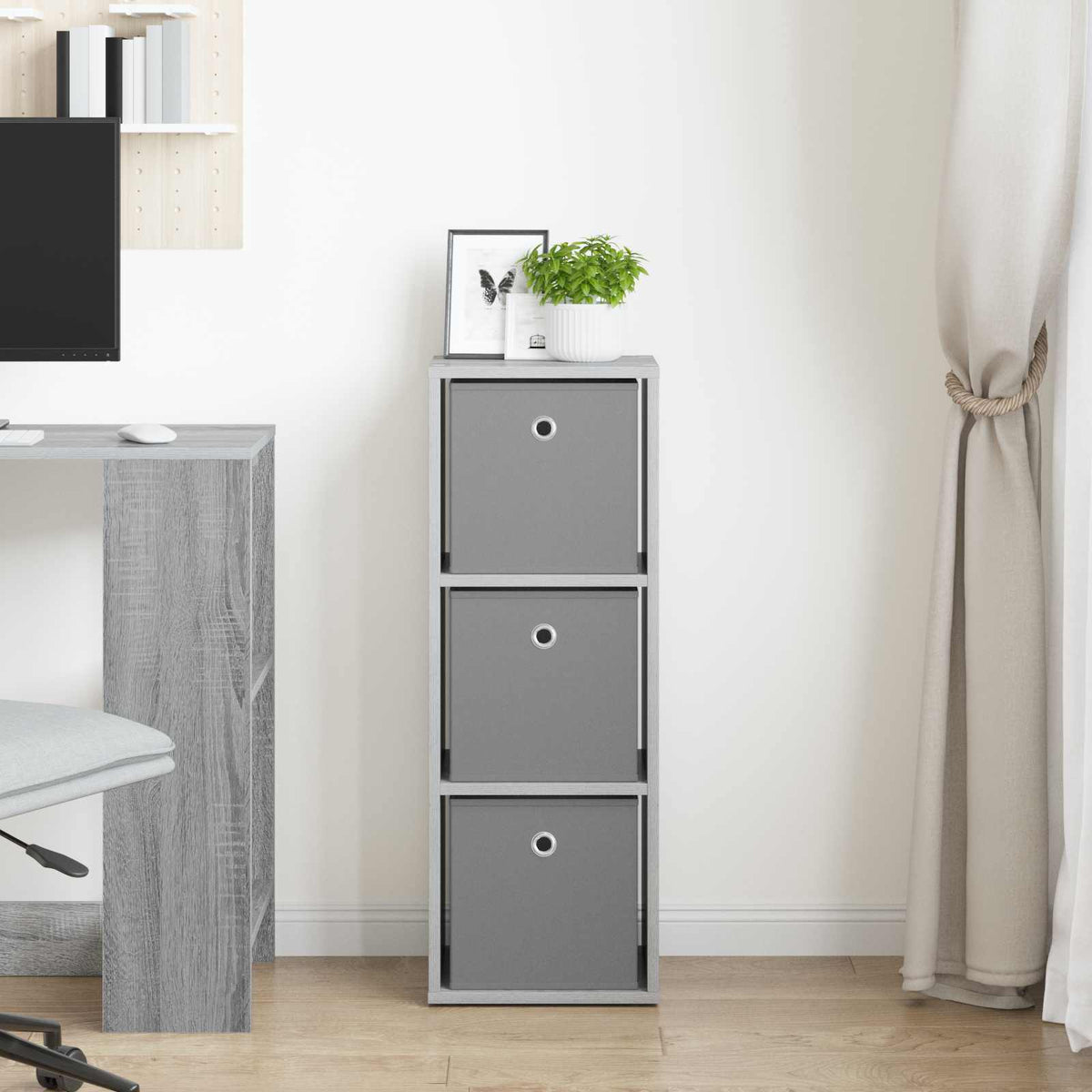 Vidaxl dressoir met lade beton grijs 30,5 x 27 x 84,5 cm