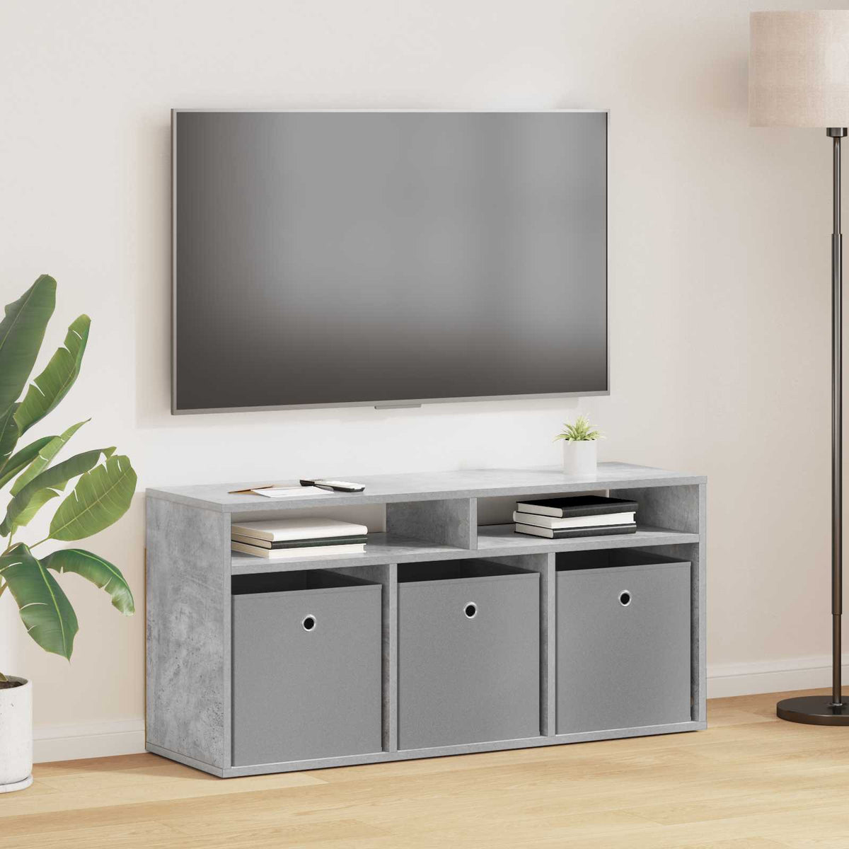 Vidaxl laagkast met lade beton grijs 102 x 32 x 48,5 cm