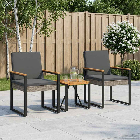 Vidaxl buitenmeubelset 3 st grijs en donkergrijs poly rattan