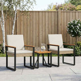 Vidaxl buitenmeubelset 3 st beige en crème wit poly rattan