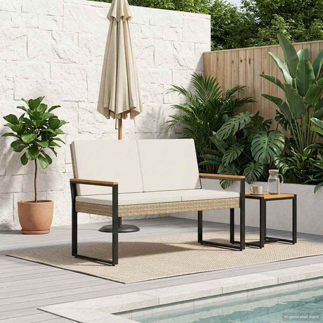 Vidaxl tuinbank 2 -seater 107 x 61 x 80 cm poly rattan rechthoekig
