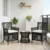 Vidaxl buitenstoel 2 st zwart en crème poly rattan