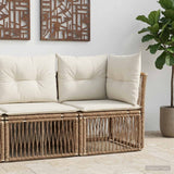 Vidaxl hoeksofa eenheid beige poly rattan