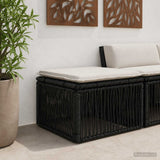Vidaxl voetensteun zwart poly rattan