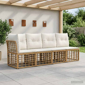 Vidaxl 4-zits tuin sofa met linker arm 4 st 4-aantal zitplaatsen