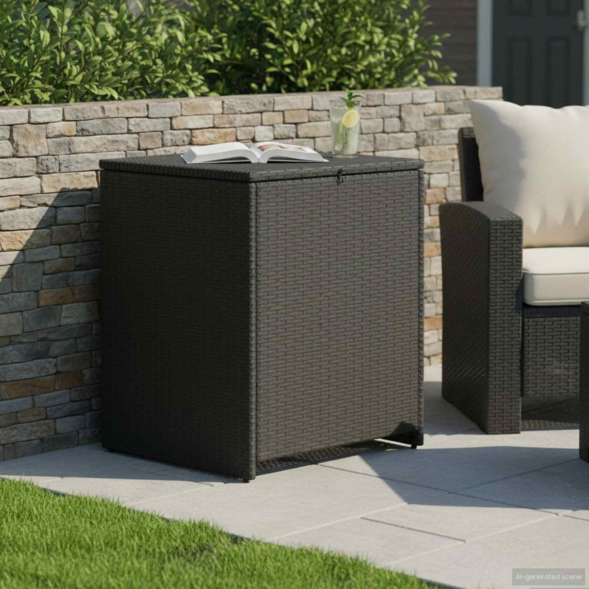 Vidaxl kussenbox 55 x 55 x 69 cm staal