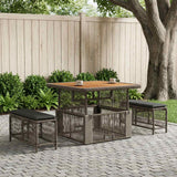 Vidaxl tuin eettafelset 3 st grijs en donkergrijs poly rattan
