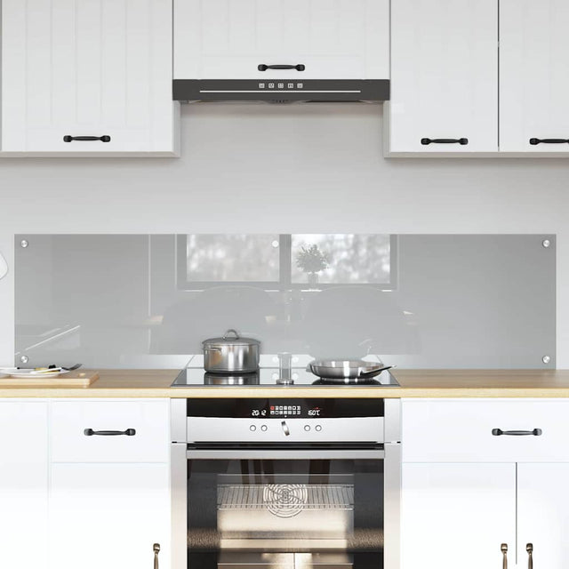 Vidaxl keukenachterwand 2 st lichtgrijs 80 x 40 cm gehard glas