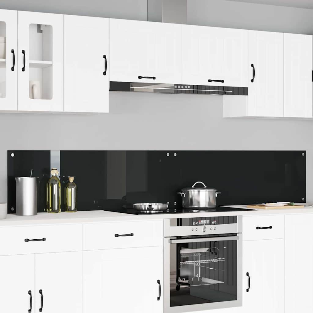 Vidaxl keukenachterwand 2 st zwart 120 x 40 cm gehard glas