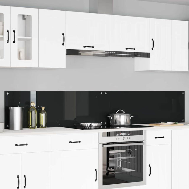 Vidaxl keukenachterwand 2 st zwart 120 x 40 cm gehard glas
