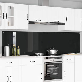 Vidaxl keukenachterwand 2 st zwart 120 x 60 cm gehard glas
